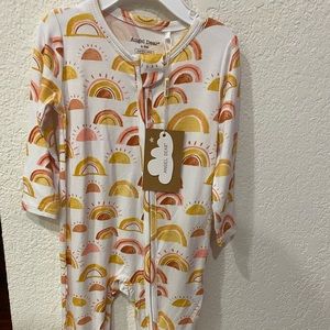 Angel Dear Rise and Shine Pink Zipper Footie